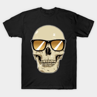 Skull Wearing Sunglasses Orange Lenses T-Shirt